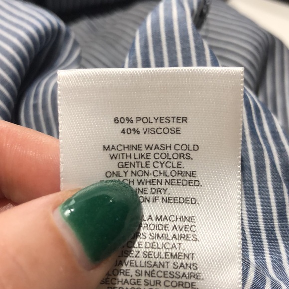 Express blue and white stripe button down blouse size xs - Picture 10 of 10